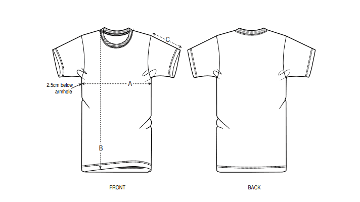 size-gui­de-t-shirt