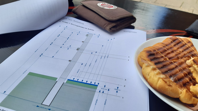 Konstruktionszeichnungen des Boxringpfostens