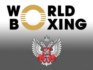 Das Logo des Boxweltverbandes World Boxing und des Boxverbandes von Russland