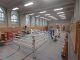 Die Boxhalle des Fc St. Pauli mit zwei aufgebauten Boxringen